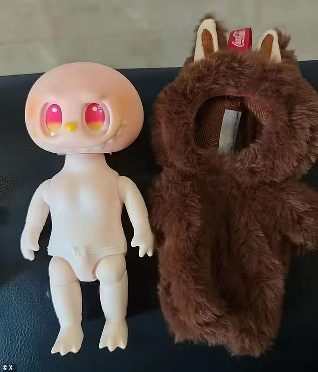 The hottest new toys have stopped people in their tracks - and not for a good reason. An X user 'terrified' others after posting an image of the creature without its fluffy exterior.