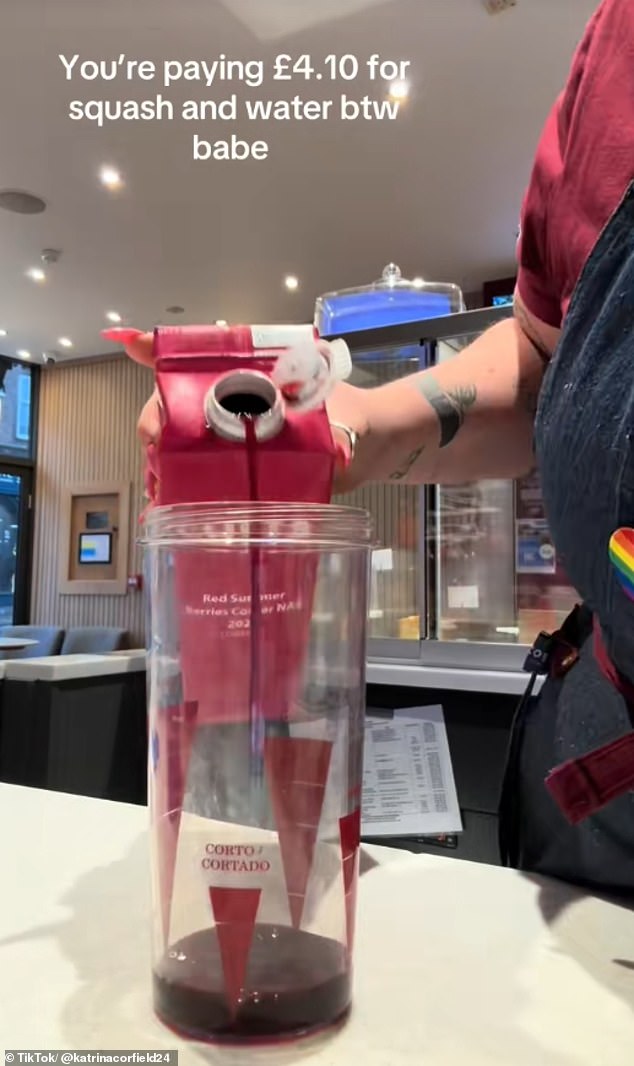 UK-based Katrina Corfield took to TikTok to reveal how she makes the 'Refresher' drinks range at Costa