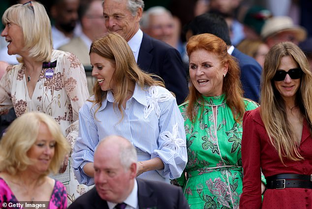 The mother-daughter duo were seen beaming as they arrived to take their seats in the Royal Box at the renowned tennis competition in south west London