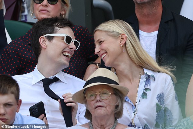 Robert Denning and Lady Gabriella Kingston (both pictured) appeared to be enjoying their day out at Wimbledon