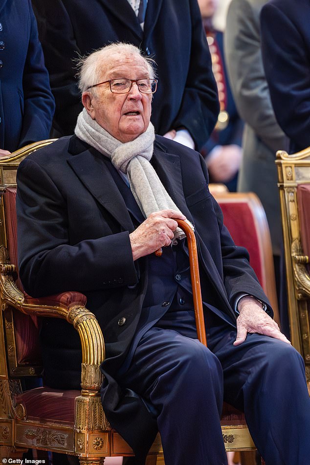 King Albert II, former monarch of Belgium, is pictured in February 2025. The Belgian palace confirmed that Albert has recently had a preventative surgery for skin cancer