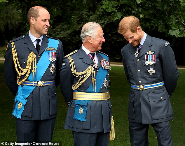 The Royal Family are 'very much welcome' at the Duke of Sussex's upcoming Invictus Games in 2027, the event's chief executive, Helen Helliwell, said (pictured: Prince William, King Charles, and Prince Harry in 2018)