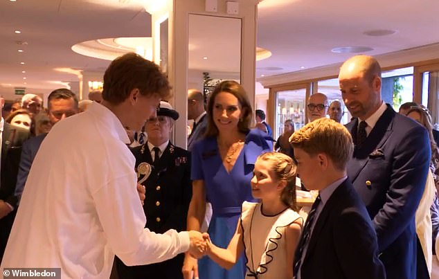 Prince William and Kate Middleton's sweet gesture to Louis: Royals ask new Wimbledon champion Jannik Sinner to sign a tennis ball for Prince Louis 'so he doesn't get upset' after missing the SW19 final