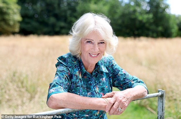Queen Camilla was photographed beaming in the sunshine in a stunning new birthday portrait released by Buckingham Palace to mark her 78th birthday tomorrow