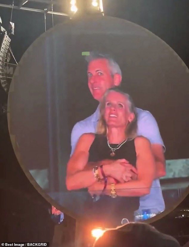 The moment Astronomer CEO Andy Byron, 50 and HR chief Kristin Cabot front, 52, were caught embracing on the 'kiss cam' at a Coldplay concert went viral