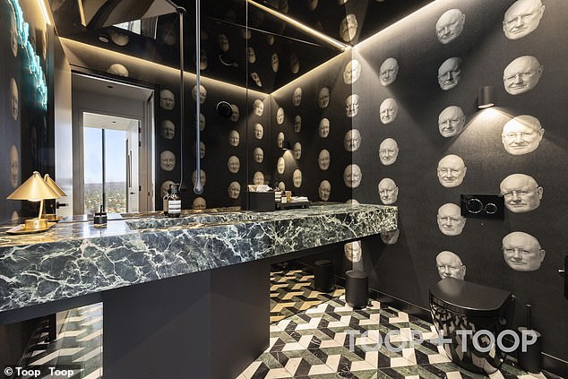 This multimillion-dollar Adelaide penthouse is an ode to art and New York City’s cutting-edge design, but perhaps it’s most intriguing feature is the bathroom, which features the face of one of its owners, Gary N. Lines