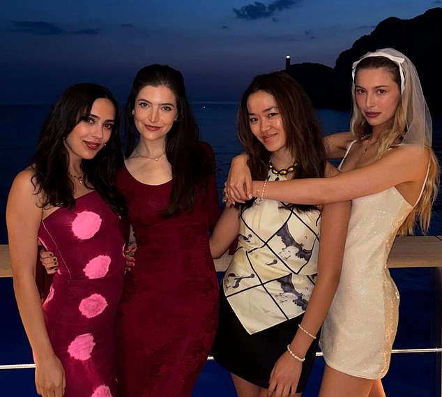 No bride's special day is complete without the support and cheer from her dearest friends - and for Eve Jobs (pictured right at her hen do), her girl group is extra glamorous, well-heeled and no doubt, excited
