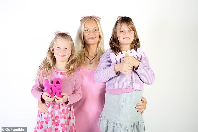 Tahnee Driver, a 39-year-old aged care wellness coach and devoted mum-of-two from the Mornington Peninsula was diagnosed with stage four bowel cancer in June. Pictured with her daughters Harmony (left) and Zahlia (right)