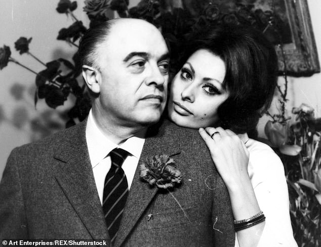 Sophia Loren's son has described how her husband Carlo Ponti - who was 37 when he began an affair with the legendary 15-year-old actress in 1950 - acted as a 'father figure' for his mother. Both pictured in 1966
