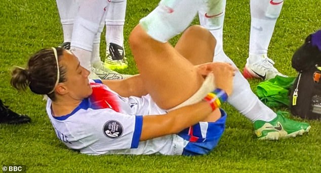 It's not the first time during this year's UEFA run that the 33-year-old had viewers obsessed. She also became the subject of many a viral TikTok after tending to her own hamstring injury after seeing that paramedics were preoccupied tending to other players