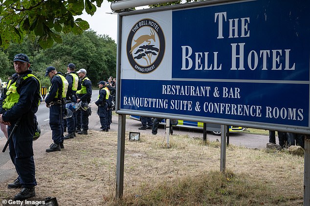 The 79-room Bell Hotel, a former coaching inn, has housed 100 men on and off since 2020