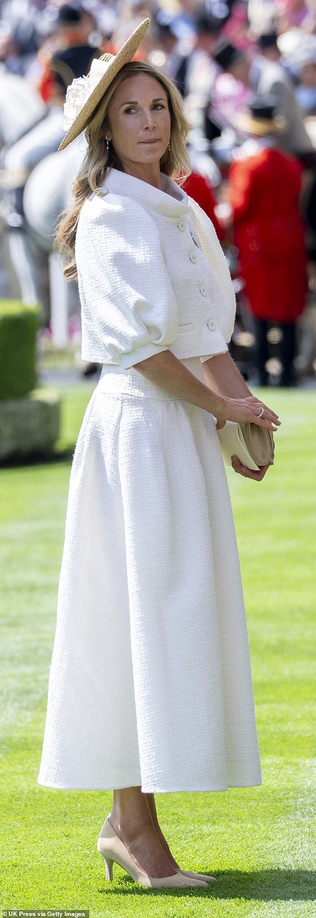 Peter Phillips' new fiancée, who opted for a cream balloon-sleeved jacket and skirt by Suzannah London in June for Royal Ascot (pictured), has quickly asserted herself as one to watch for royal fashion lovers