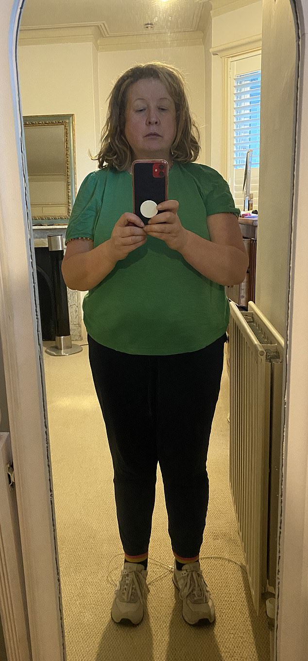 BEFORE: Last summer Claudia Connell weighed in at 13st 2lb, and so she then began her weight-loss journey with Mounjaro jabs