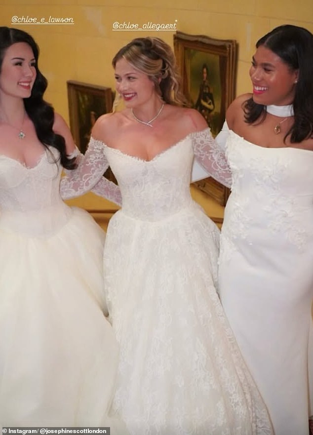 The Queen Charlotte's Ball debutantes of 2025 gathered for the annual gala on Saturday, including (from L to R) Chloe Lawson, Chloe Allegart and Scarlett Talitha