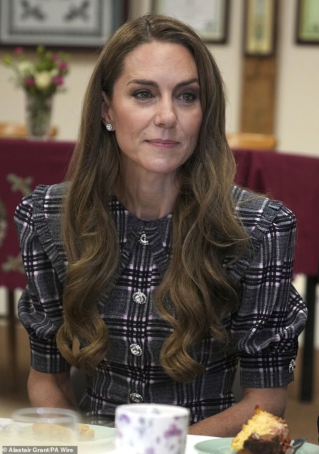 The Princess of Wales (pictured on Monday) has paid a subtle tribute to both the late Queen Elizabeth II and the Duchess of Kent, who passed away aged 92 last Thursday