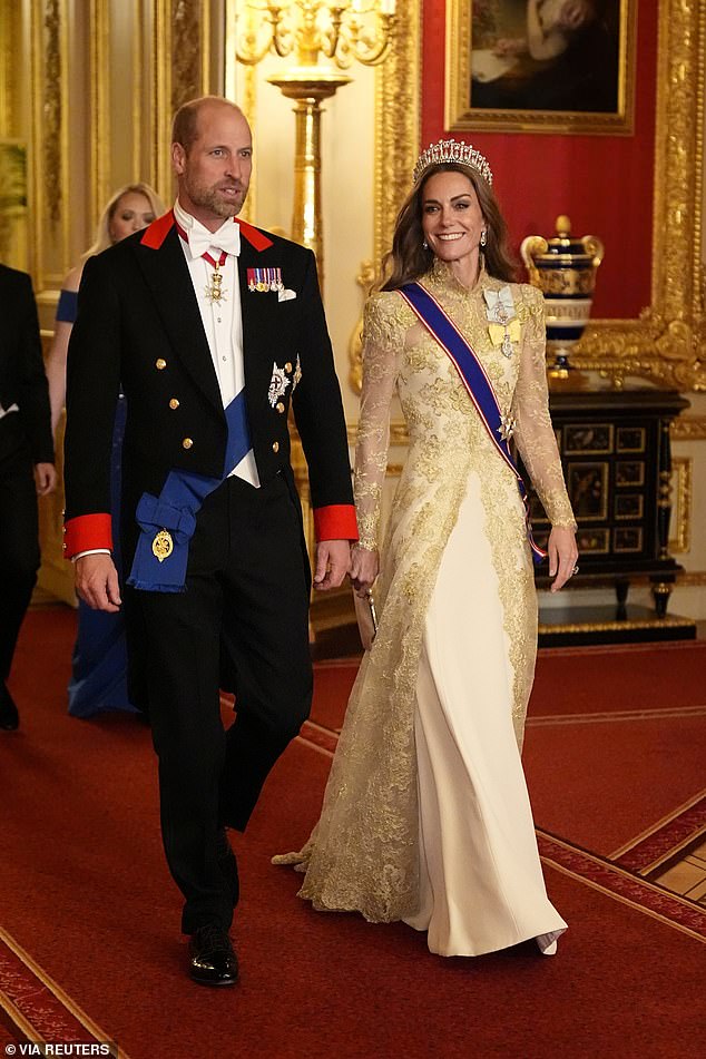The Princess of Wales was a picture of elegance as she attended the State Banquet for US President Donald Trump and First Lady Melania Trump, with the Prince of Wales by her side