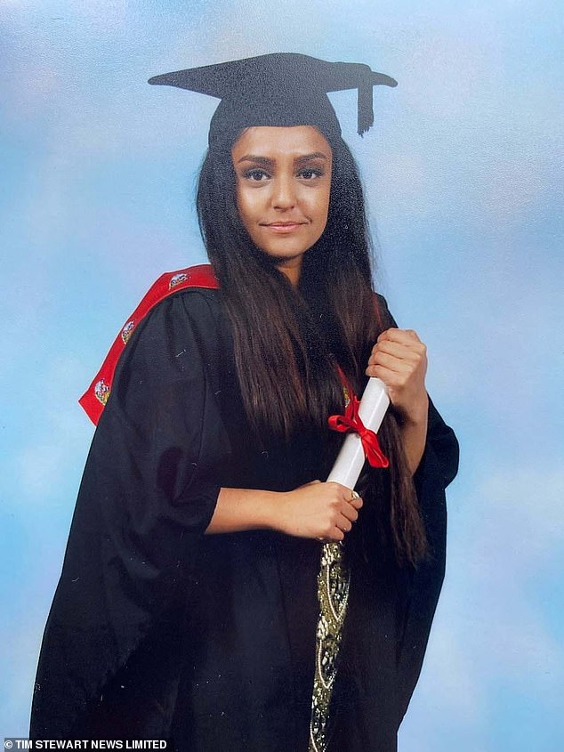 Sabina Nessa 's sister has revealed the heartbreaking moment she learned of the primary school teacher's brutal murder - recounting that she immediately broke into tears. Pictured, Sabina