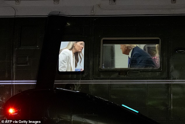 Donald and Melania Trump were caught on camera engaging in a heated conversation aboard the Marine One helicopter on Wednesday night