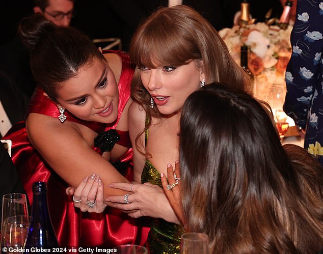 As rumours of bad blood have grown, however, supporters on each side have been zoning in both artists links of separation. Selena Gomez and Taylor Swift pictured at the Golden Globes in 2024