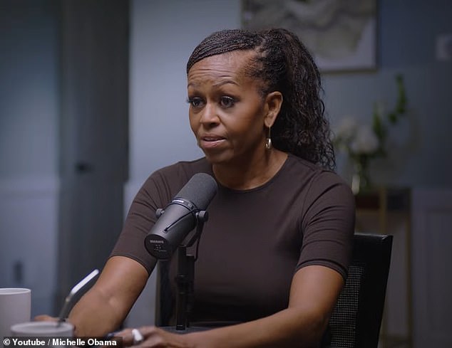 Michelle Obama has touted the importance of showing your children you're capable of struggling, amid divorce rumors between herself and Barack, 64