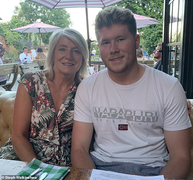 Steph Walkinshaw, 60, from Leicestershire had her life turn upside down when her son Billy, 23, fell to his death while travelling in Barcelona (pictured together)