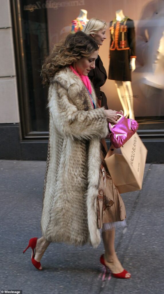 A designer item might be expensive, but that doesn't mean it conveys wealth according to fashionistas on social media. Pictured: Sarah Jessica Parker on set for Sex and the City