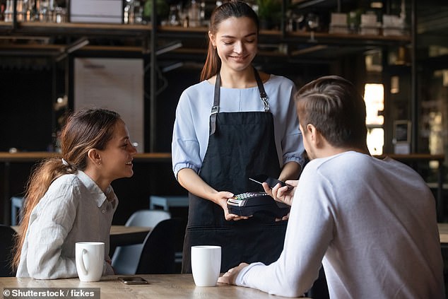 An American living in the UK was left shocked after discovering that the 'the wait staff culture' was very different overseas (stock image)