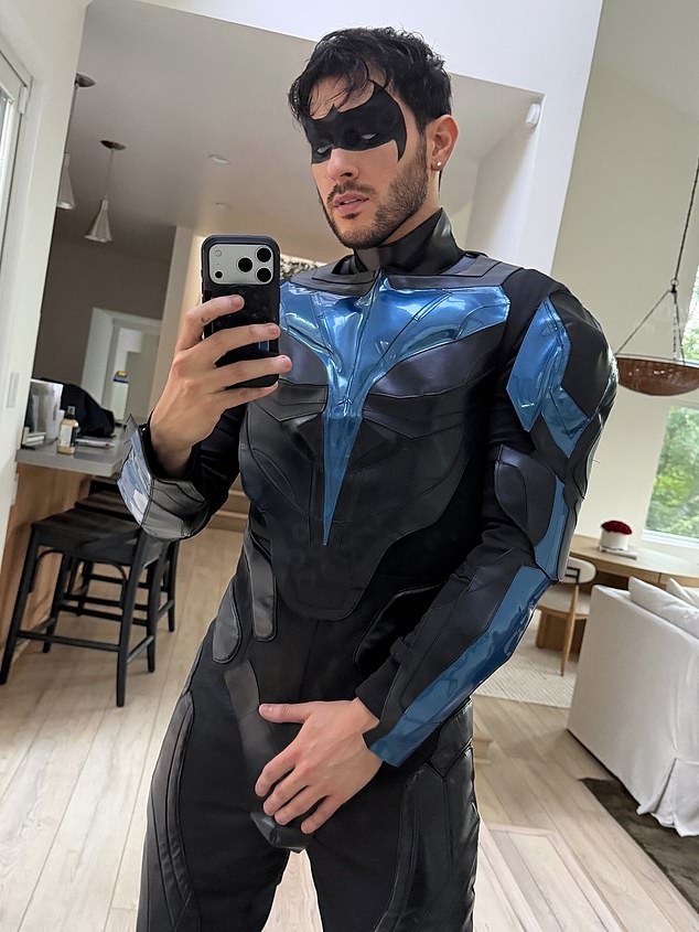 Beauty influencer Manny MUA (pictured) went viral on social media after sharing a photo of himself dressed up as Nightwing