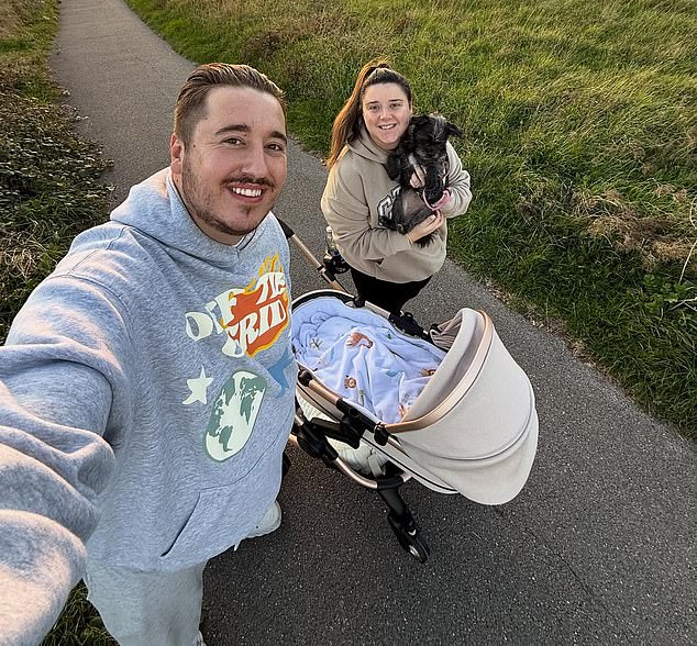 Welsh TikTokers Corey and Lea (pictured) who run multiple accounts, but are best known for their lifestyle and food channel @corysworldd, recently welcomed their firstborn